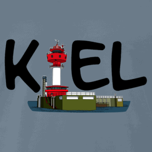 Kiel Shirt mit schwarzem Logo mit Kieler Leuchtturm